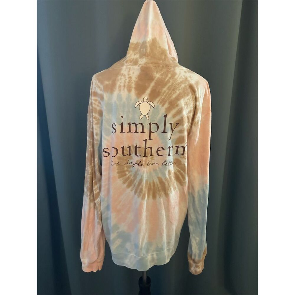 Simply Southern Tie Dye Hoodie 2XL Multicolor Pullover Unisex